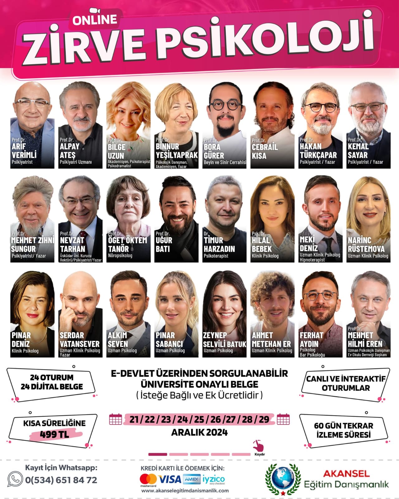 Zirve Psikoloji — Aralık 2024 konuşmacı afişi